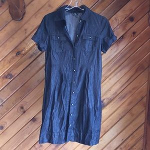 Black Chambray Shirt Dress